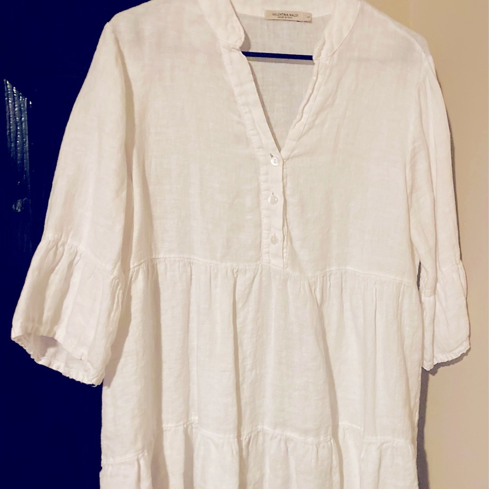 Women’s Valentina Naldi Boutique Italy Linen Top LS size Large